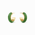 Julie Vos Gold Carnaby Hoops -Palmetto Green -S