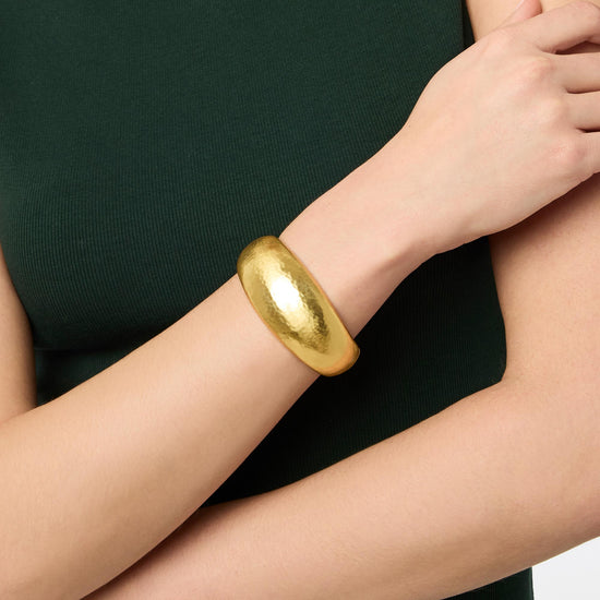 Julie Vos Gold Catalina Statement Hinge Bangle
