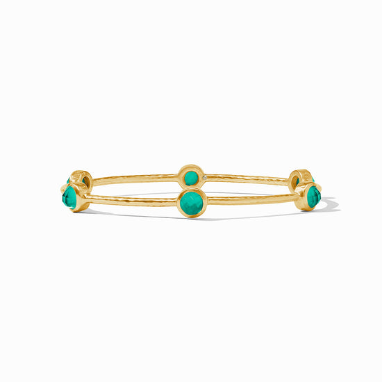 Julie Vos Gold Milano Luxe Bangle -Iridescent Emerald Green
