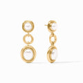 Julie Vos Gold Wave Tier Earrings -Pearl