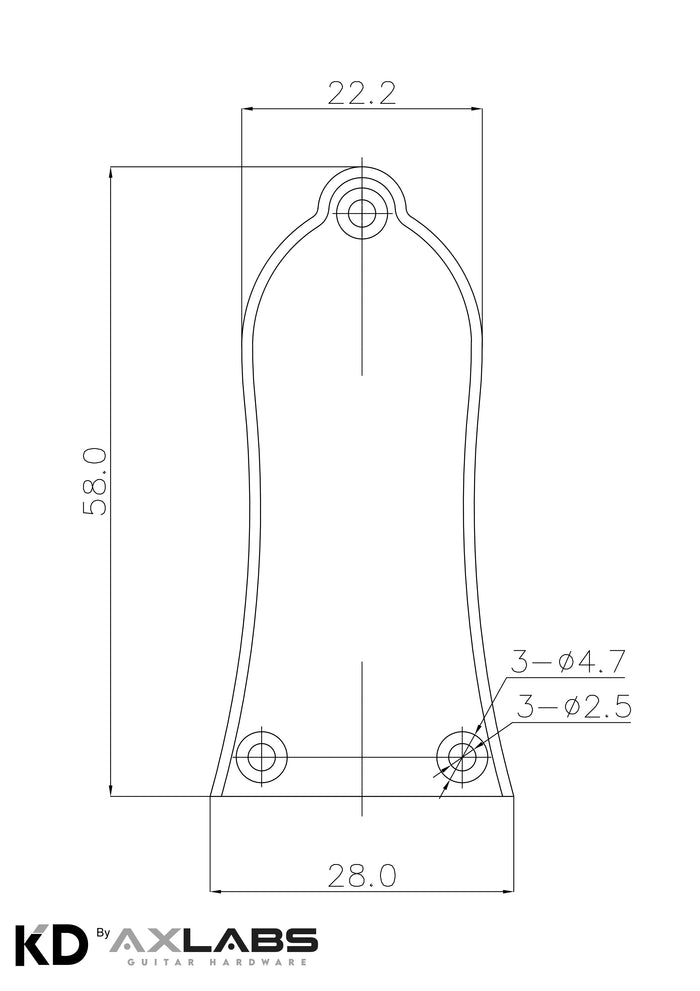 KD By AxLabs Epi Style 3-Hole Truss Rod Cover - 2 Ply - AxLabs