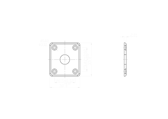 KD By AxLabs Square 4-Screw Plastic Jack Plate - Epi LP Style - AxLabs