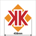 KK Decal - Large 458mm  KK Orange & Red Logo - Vinyl sticker