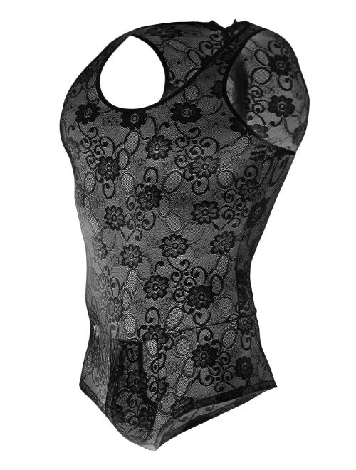 Lace Boy Body Suit - Black