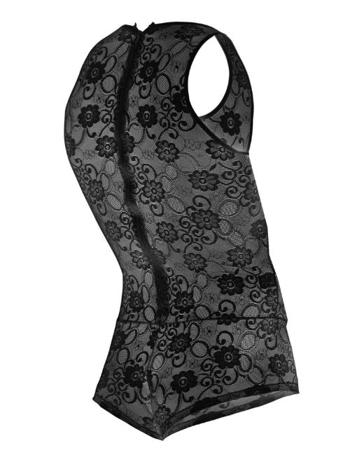 Lace Boy Body Suit - Black