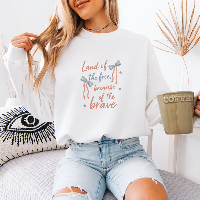 Land of the Free Coquettes Patriotic Crewneck Sweatshirt