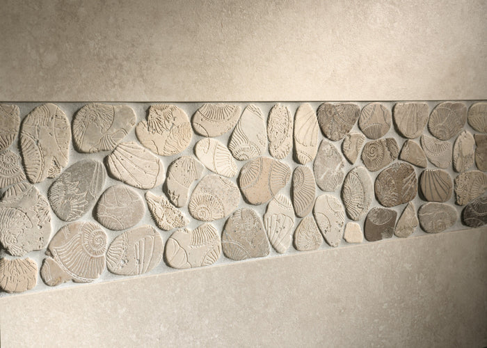 Light Color Fossil Pebbles 12x12 Natural Stone Mosaic Tile
