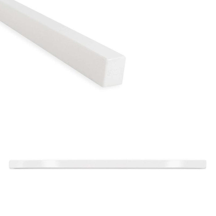 Linear Bright White Polished Cast Stone Pencil Liner 1/2x12