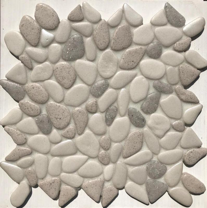 Liquid Rocks Fresh Water Pearl 12x12 Glass Pebble Mosaic Tile