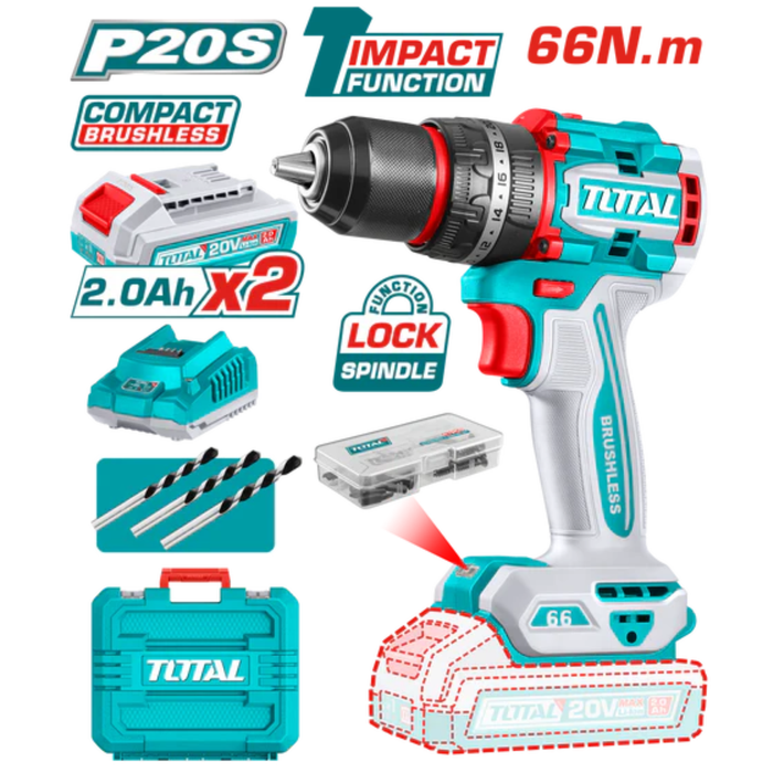 Lithium-Ion Brushless Impact Drill 66Nm 13mm TIDLI20668