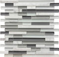 London Linear 12x12 Glass Strip Mosaic Tile