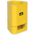 Close-up of yellow Loon Zippy Hair Stacker with magnetic hinge and viewing window