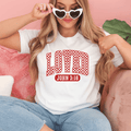 Loved Checkered Valentine's Day Graphic T-Shirt - Trendznmore