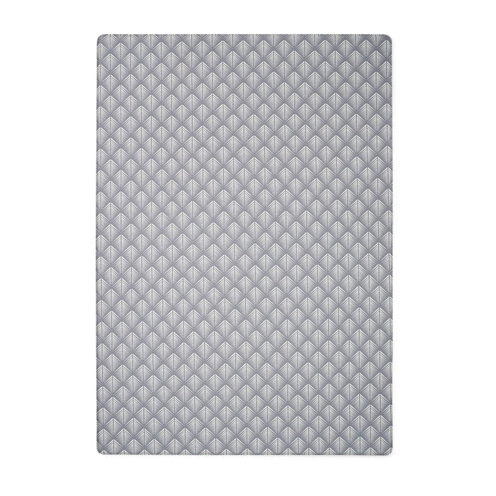 Front cutout view of the Luxury Padded XL Play Mat in fan grey, highlighting its supportive padded design and modern geometric texture