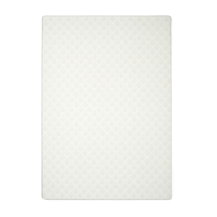 Overhead cutout view of the Luxury Padded XL Play Mat in fan white, showing its soft padded surface and subtle textured pattern