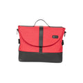 Red and black changing bag on a white background