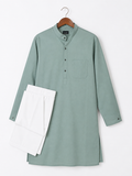Men’s sage green kurta pajama set alternate view