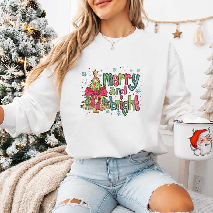 Merry & Bright Coquette Christmas Women's Graphic Sweatshirt