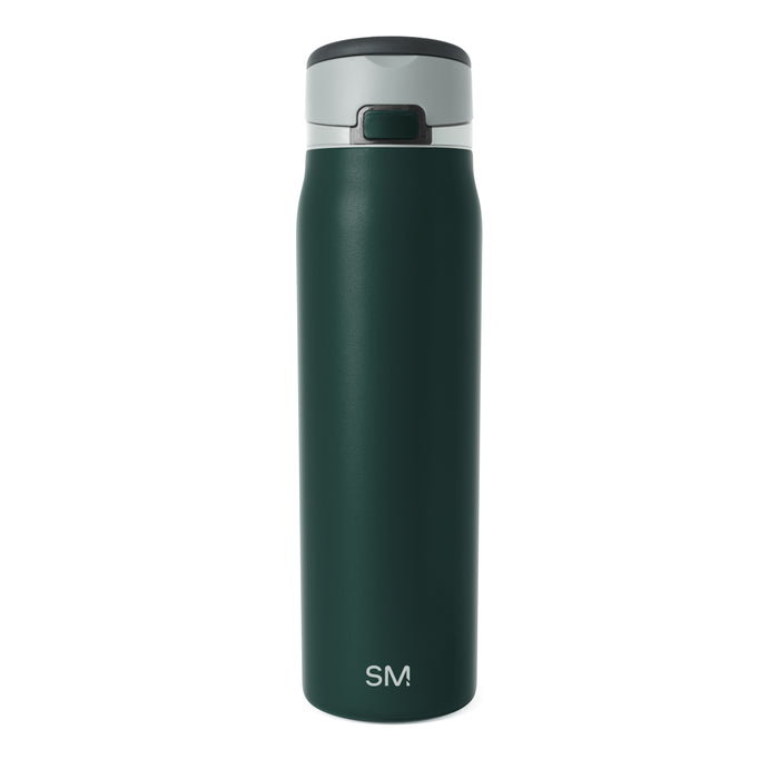 Forest green bottle with light gray-blue lid top and charcoal accents