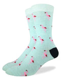 Mint Flamingos Crew Sock