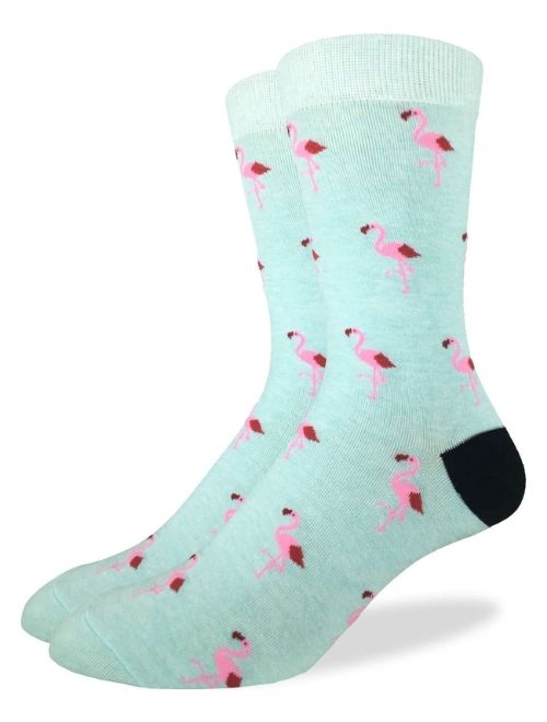 Mint Flamingos Crew Sock