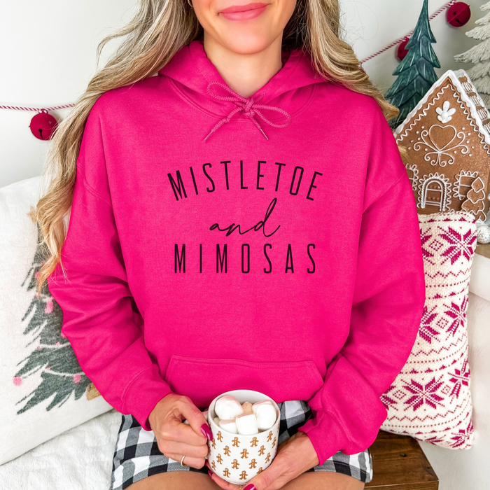 Mistletoe and Mimosas Funny Christmas Women's Graphic Hoodie