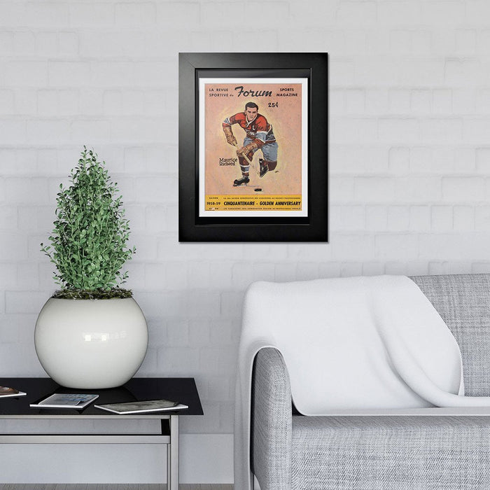 Montreal Canadiens Program Cover - Maurice "Rocket" Richard at the Forum