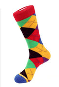 Multi Coloured Argyle Crew Socks
