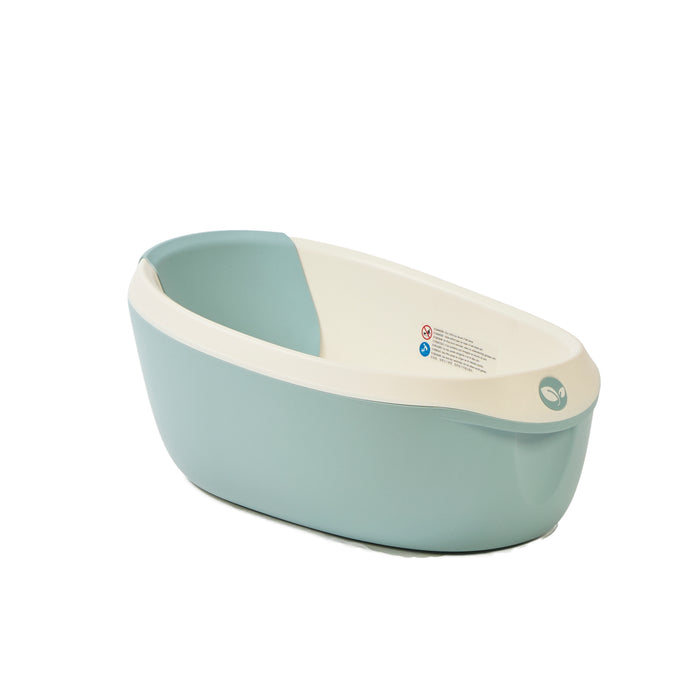 Side view of the Nati Baby Bath in blue, against a clean white background.