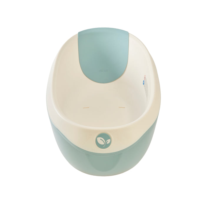 Inside view of the Nati Baby Bath in blue, against a clean white background.