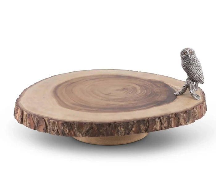 Natural Wood Owl Cheese Stand • Your Western Decor