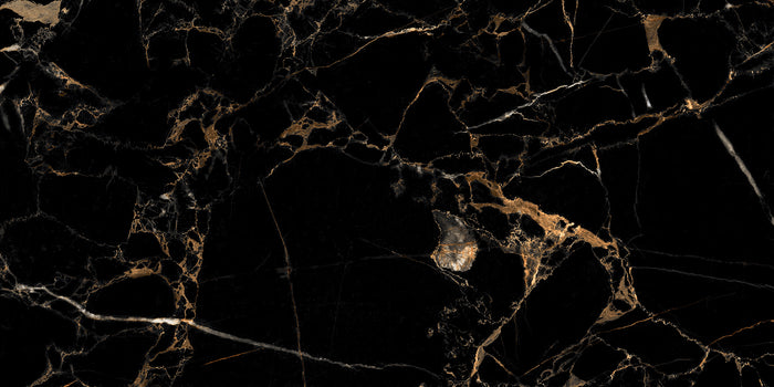 Nero Laurent 24x48 Polished Black Marble Look Porcelain Tile