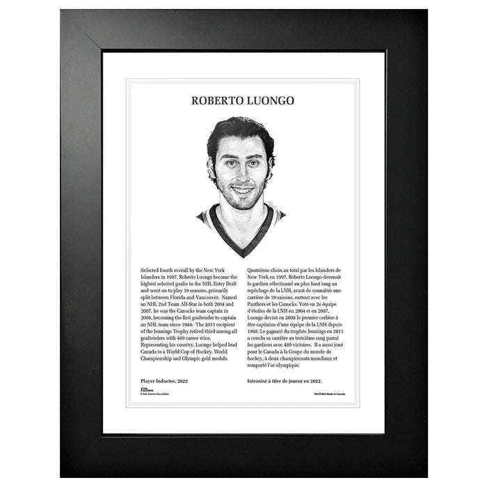 NHL Legends | 12" x 16" Frame | 2022 Roberto Luongo