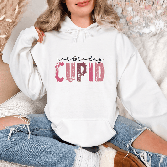 Not Today Cupid Valentine's Day Graphic Hoodie - Trendznmore