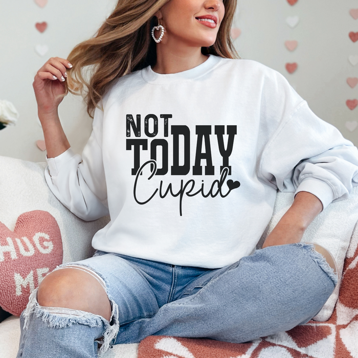 Not Today Cupid Valentine's Day Graphic Sweatshirt