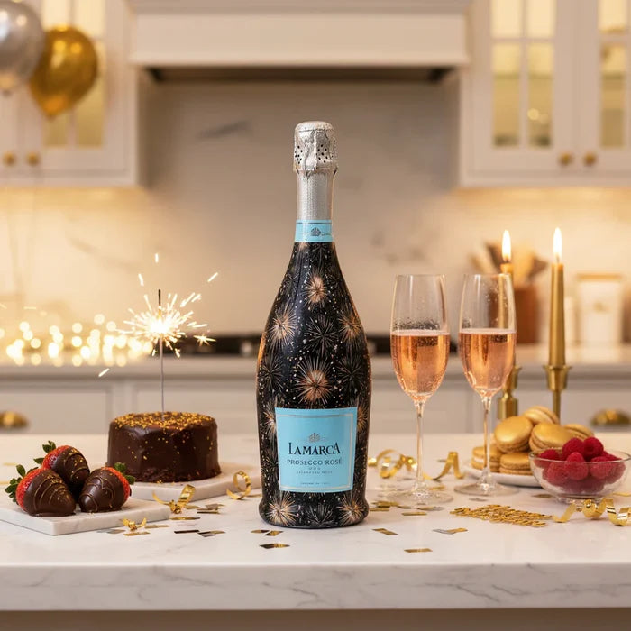 NYE Fireworks Prosecco Bottle Wrap