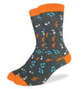 Orange Music Notes Crew Sock