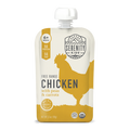 Serenity Kids free range chicken with peas and carrots food pouch on a white background