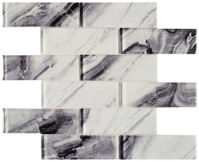 Panda 2x6 Glass Mosaic Tile
