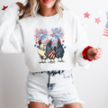 Patriotic USA Chickens Graphic Crewneck Sweatshirt