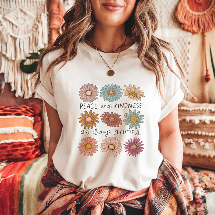 Peace and Kindness are Always Beautiful Spring Graphic Tee