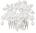 Pearl floral bridal hair comb