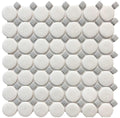 Penny Round White with Grey Dot Mosaic Tile 12x12