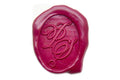 Personalized Calligraphy Double Initials Wax Seal Stamp - Backtozero B20 - 2 initials, 2initials, Burgundy, Calligraphy, Double Initials, genericlonghandle, Initial, Monogram, oval, Personalized, Two initials, Wedding
