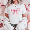 Pink Bow Valentine's Day Graphic T-Shirt - Trendznmore
