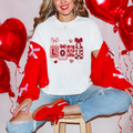 Preppy Love Faux Yarn Crochet Valentine's Day Graphic T-Shirt
