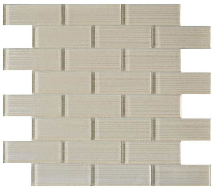 Pristine Ivory 1.5x4 Glass Mosaic 12x12 Sheet