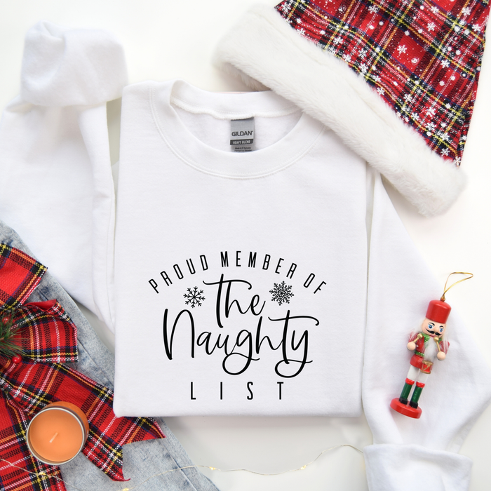 Proud Member of the Naughty List Christmas Women's Graphic Sweatshirt