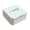 TAS Pulse One WiFi Connected Environmental Monitor - a white box with the word pulse on it, equipped with sensors for monitoring the environment and WiFi connectivity.