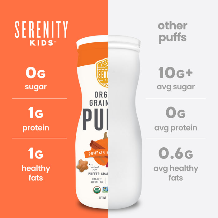 Pumpkin & Cinnamon Organic Grain Free Puffs, No Sugar